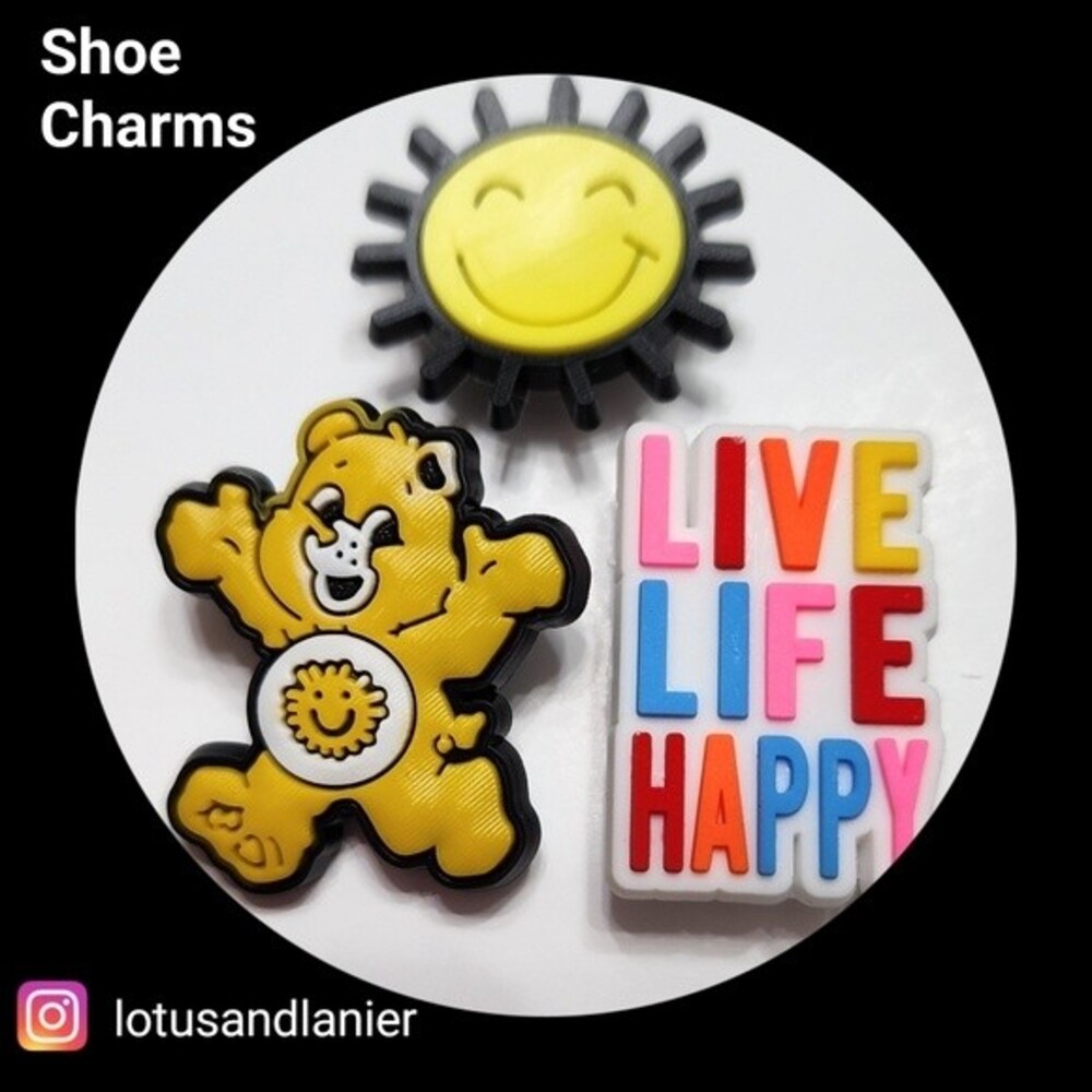 Shoe Charms" Carebear"  Set of 3